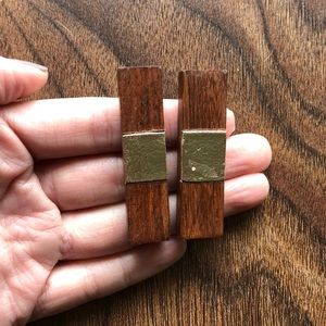 Raven + Lily Wooden earrings | Never worn!
